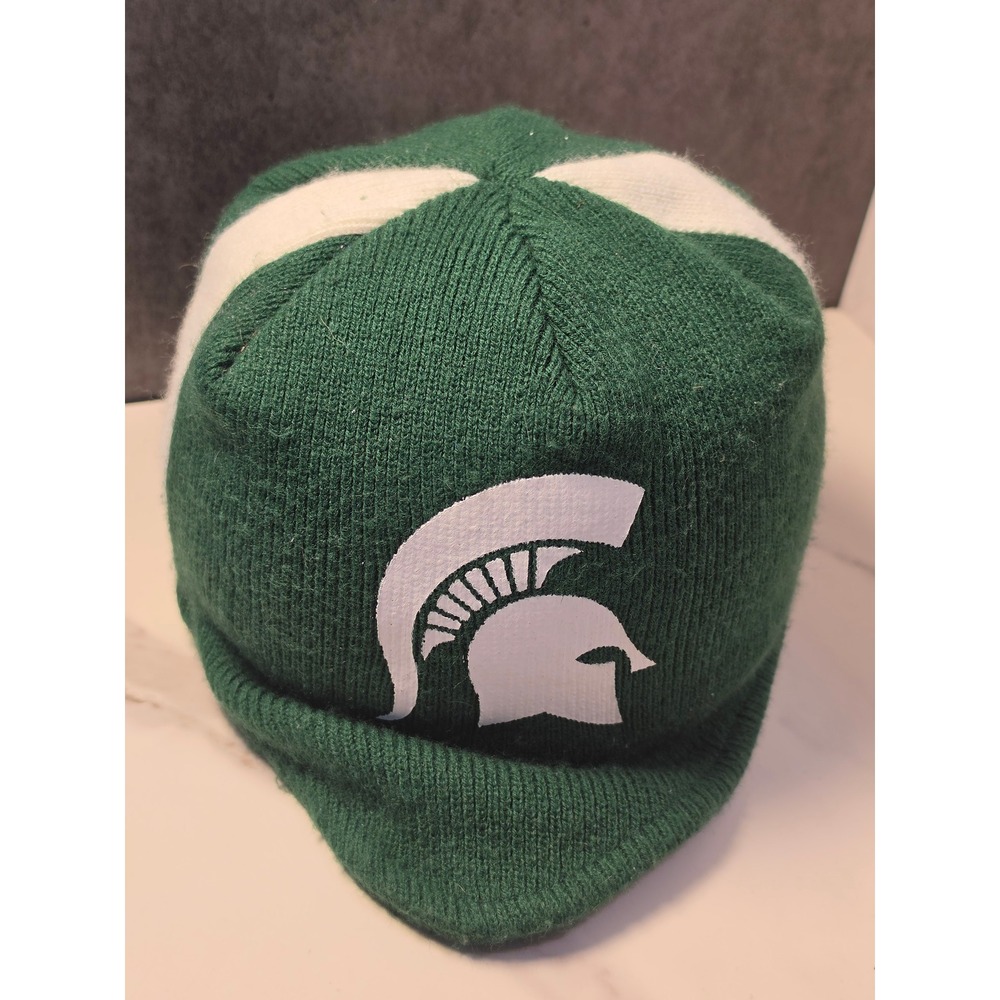 Nike Team Michigan State Spartans Knit Beanie‎ Hat Green White Brim H8RGT OS